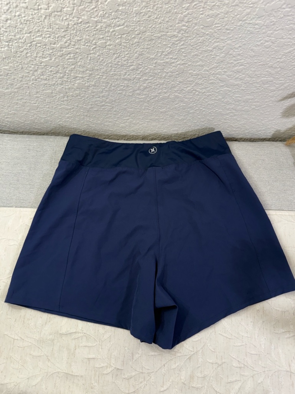 Hurley Women’s L Navy Blue HCS1014 Hybrid Activewear Zipper Pocket Stretch Short - Picture 4 of 6